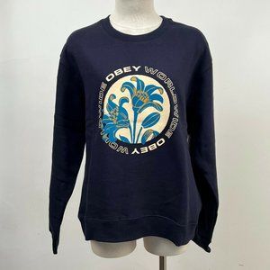 Obey Box Crew Sweatshirt "Coat of Arms" Deep Navy